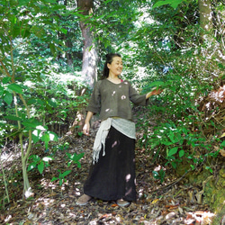 asana ヘンプコットン ロングスカート121●草木染めマクガ 3枚目の画像