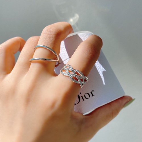 爽やか繊細なミル打ち編みいぶし&シルバーリングR1158 指輪・リング