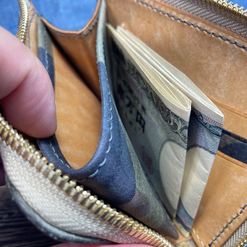 L字ファスナーウォレット コンパクト財布 イタリアンレザー