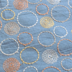 サークル刺繍 半袖ワンピース blue 7枚目の画像