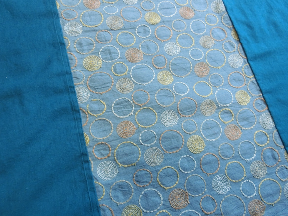 サークル刺繍 半袖ワンピース blue 6枚目の画像