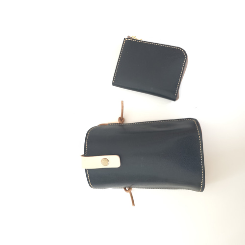 ランドセルリメイク Fセット スマホポーチ、二つおりファスナー財布