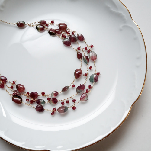 Ruby様専用】宝石質トリプレットクォーツの枠留めネックレストップ