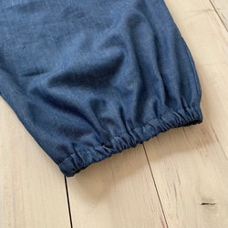 □新作ソフトデニム6オンス裾ゴムスリムバルーンパンツ　ブルー★ウエストゴム　丈調節可能 10枚目の画像