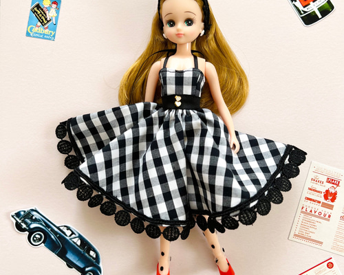 ロカビリーワンピース ギンガムチェック リカちゃん 服 その他