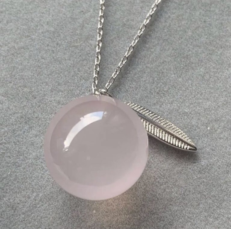 天然 スター ローズクォーツ ネックレス15mm s925 1号　$