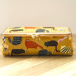 “國內免運費” Gamaguchi BOX 型小袋 (neko, 米色) 第2張的照片