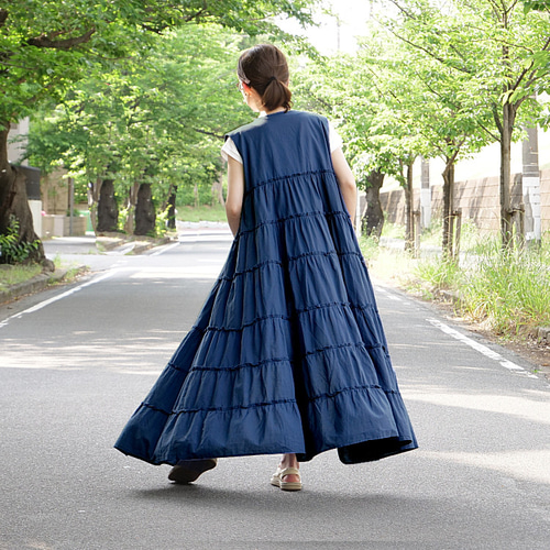 用尺たっぷり＊羽織としても◎大人可愛い＊ノースリーブ＊ティアード