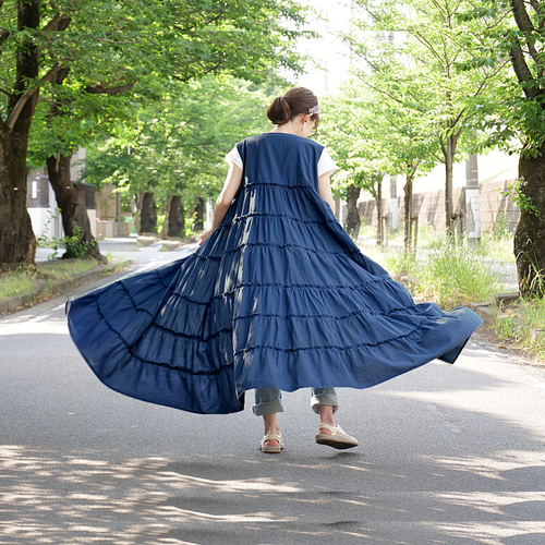 用尺たっぷり＊羽織としても◎大人可愛い＊ノースリーブ＊ティアード