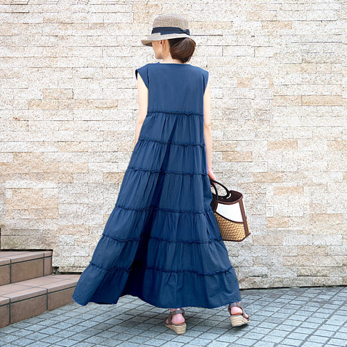 用尺たっぷり＊羽織としても◎大人可愛い＊ノースリーブ＊ティアード