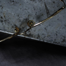 流砂金線彫刻ストレート ラウンド トライアングル 細いフレーム メタルフレーム アンティーク メガネ イタリア/メガネ 3枚目の画像