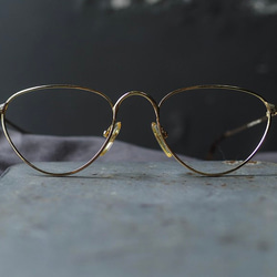 流沙金絲雕花率性圓三角形細框金屬鏡框 古董眼鏡 ltaly/glasses 第8張的照片