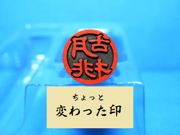 銀行印 認印 印鑑 はんこ 【ちょっと変わった印】 黒檀・アグニ印材 12ミリ ☆送料無料☆ 1枚目の画像