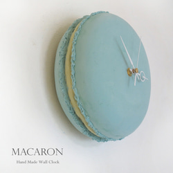 マカロン　手作りの掛け時計　MUU CLOCK  MACARON (Mizuiro)  お菓子な時計　 4枚目の画像