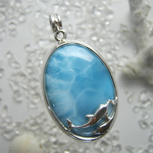 イルカのいる海 ラリマー シルバー ペンダント【送料無料】iruka95