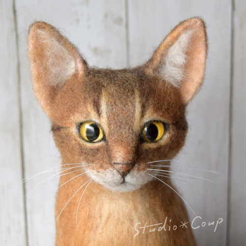 羊毛フェルト 猫 アビシニアン ねこ ネコ 猫フィギュア | iichi