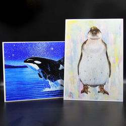 【メールマガジン掲載】 A4アートプリント（オルカ、クジラ、象、ペンギン）選べる2点セット　　 9枚目の画像