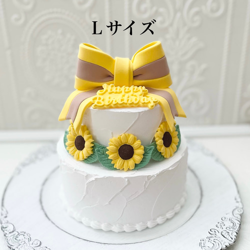 ひまわりのクレイケーキ＊向日葵＊フェイクケーキ＊推しケーキ