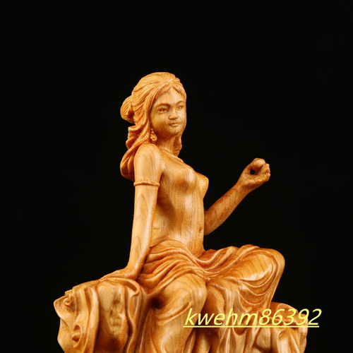 美術工芸品 崖柏木彫 裸婦像 美女女神 置物 彫刻 minn 通販