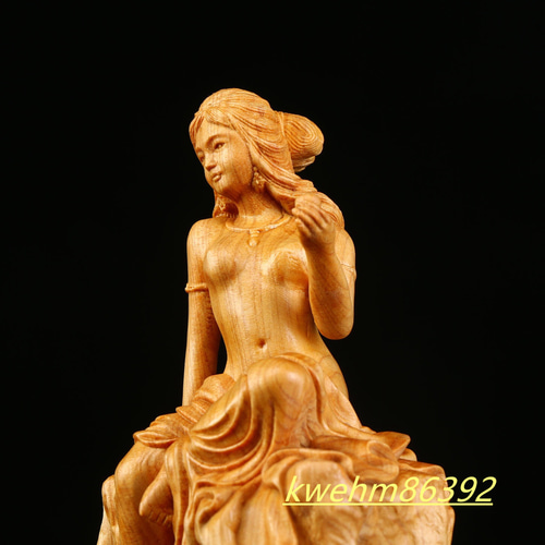 美術工芸品 崖柏木彫 裸婦像 美女女神 置物 彫刻 minn 通販 14180259