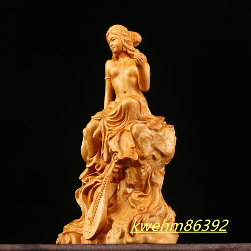 美術工芸品 崖柏木彫 裸婦像 美女女神 置物 彫刻 minn 通販