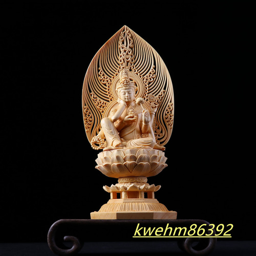 仏像 文殊菩薩 普賢菩薩 檜木 木彫 仏具 二体セット（大好評☆珍品  