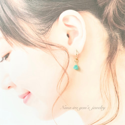 14kgf amazonite pierce 8枚目の画像