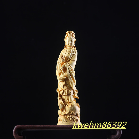 彫刻 チベット密教 観音菩薩 置物 木彫仏像 彫刻工芸品 総檜