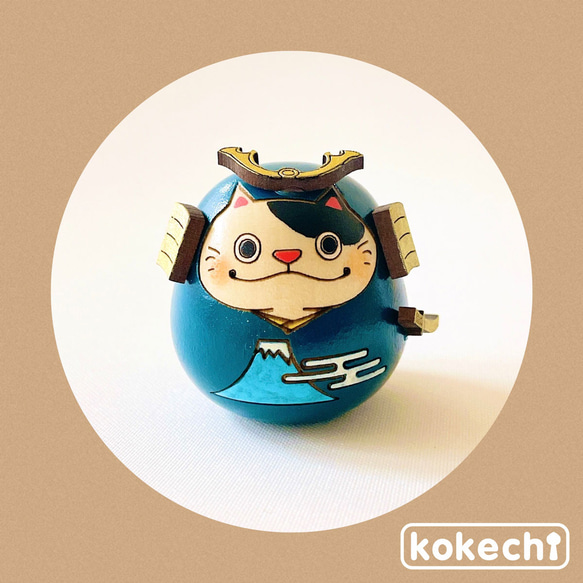 ねこ 武者 【 富士 】 太鼓 単品 五月人形 コンパクト おしゃれ モダン 鯉のぼり こいのぼり kokechi 4枚目の画像