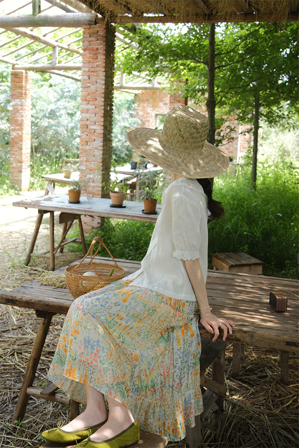 着回しやすい　夏の定番プリントロングスカート 7枚目の画像