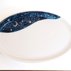 夜空と三日月の楕円皿セット・シルバー 4枚目の画像