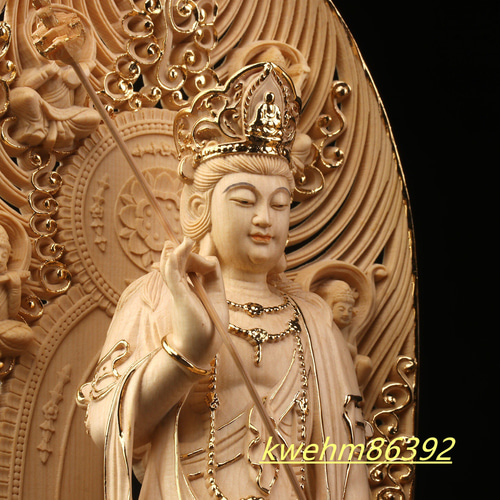 極上品 木彫仏像 木彫仏像 東方三聖 薬師如来三尊立像 勢至菩薩 観音菩薩 切金