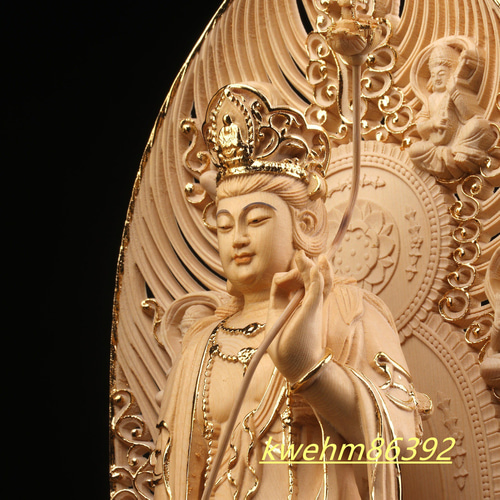 彫刻 天然木檜材 得る 薬師如来三尊立像 木彫り 彫刻 天然木檜材 得る 薬師如来三尊立像 木彫り