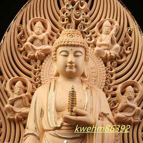 木彫仏像 東方三聖 薬師如来三尊立像 勢至菩薩 観音菩薩 切金