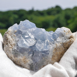 天然石 約322g約84mmセレスタイト(マダガスカル産)クラスター原石結晶ぎっしり天青石[ce-220625-02] 3枚目の画像