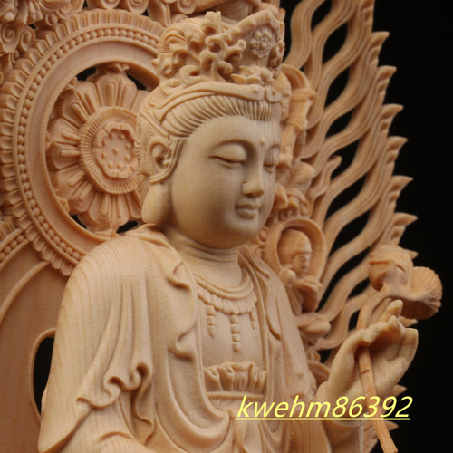 仏教美術品 大至勢菩薩 極上品 仏師で仕上げ品 木彫仏像 実木彫刻 彫刻