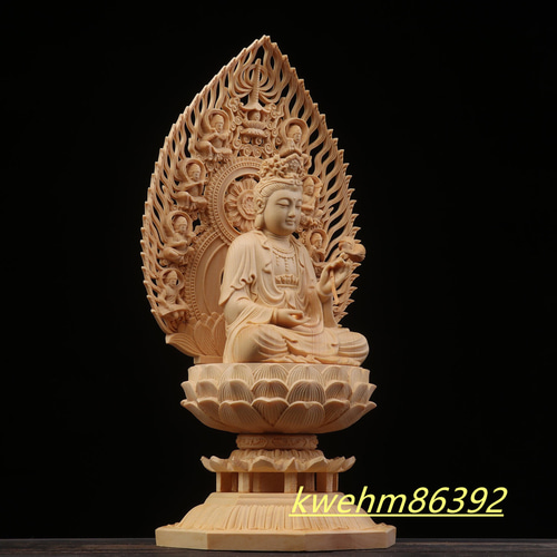 仏教美術品 大至勢菩薩 極上品 仏師で仕上げ品 木彫仏像 実木彫刻 彫刻