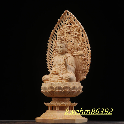 仏教美術品 大至勢菩薩 極上品 仏師で仕上げ品 木彫仏像 実木