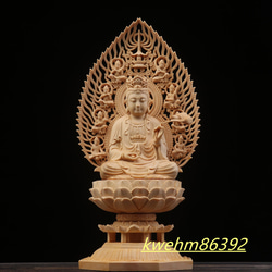 仏教美術品 大至勢菩薩 極上品 仏師で仕上げ品 木彫仏像 実木彫刻 彫刻