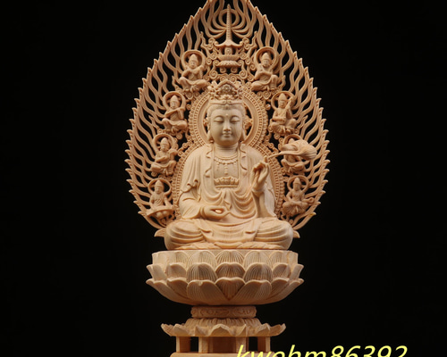 仏教美術品 大至勢菩薩 極上品 仏師で仕上げ品 木彫仏像 実木彫刻 彫刻