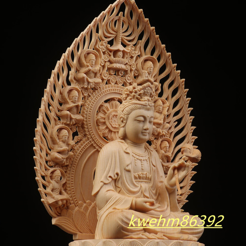 仏教美術品 大至勢菩薩 極上品 仏師で仕上げ品 木彫仏像 実木彫刻 彫刻