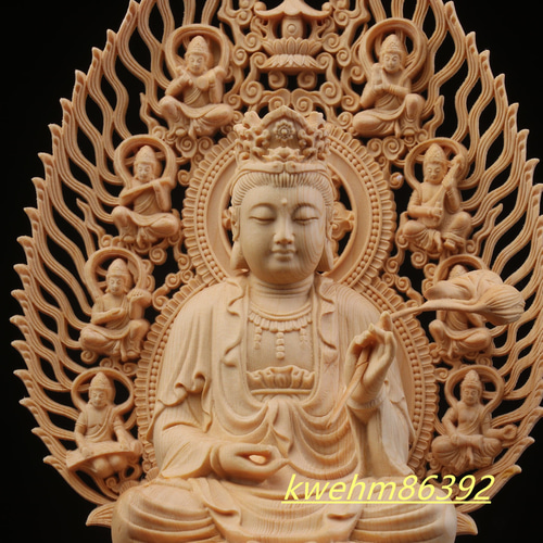 仏教美術品 大至勢菩薩 極上品 仏師で仕上げ品 木彫仏像 実木彫刻 彫刻