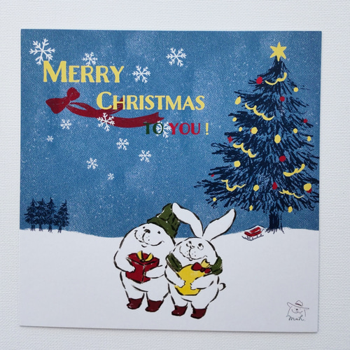 メッセージカード クリスマス 封筒付き メッセージカード 萩尾
