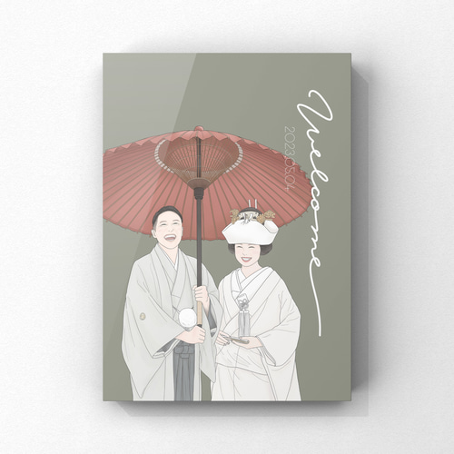 ウェルカムボード 似顔絵イラスト イラスト miauler 通販 14180765