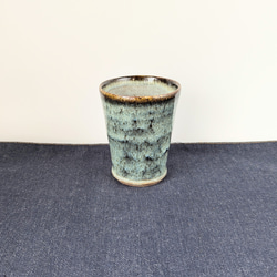 ブルーのフリーカップ ビール 焼酎にも 【手仕事 民藝 窯元 和 陶器