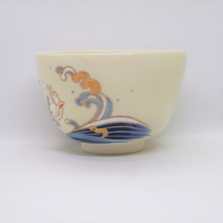 「PUKKURI」茶碗「Wami Rabbit」 京都燒/清水燒 京都傳統工藝品 清水燒 波鳥兔幸運符 第3張的照片