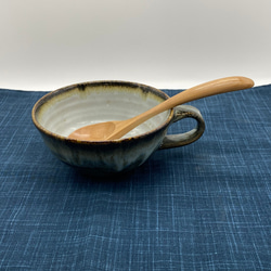 かわいいスープカップ　　そうめんの取り鉢にも【手仕事　民藝　窯元　和　陶器　ブルー　紅茶】 7枚目の画像