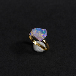 蛋白石礦物寶石小指戒指 [金屬配件可用，寶石可用] 手工天然石材配件 第11張的照片