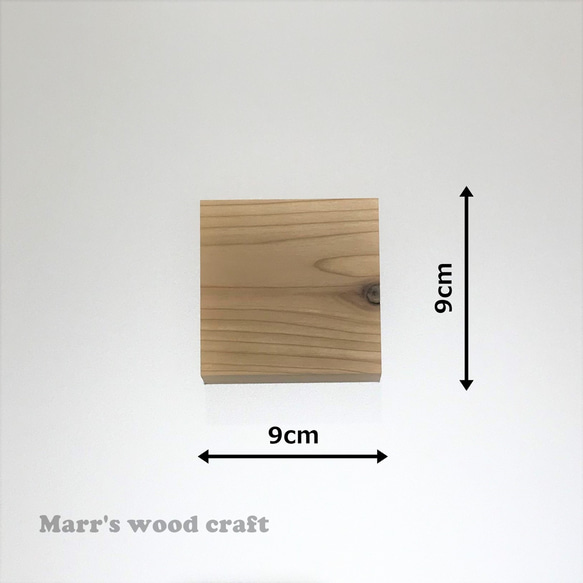 木工工作・DIYに使える木材端材板　正方形と三角形　9ｘ9cm　18枚セット　国産杉　無塗装無垢材　クラフト素材 5枚目の画像