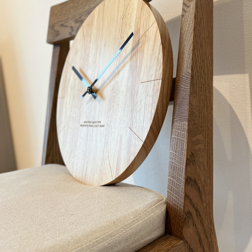 掛け時計 木製 無垢 連続秒針 静音 30cm ハリウッドの木 壁掛け時計